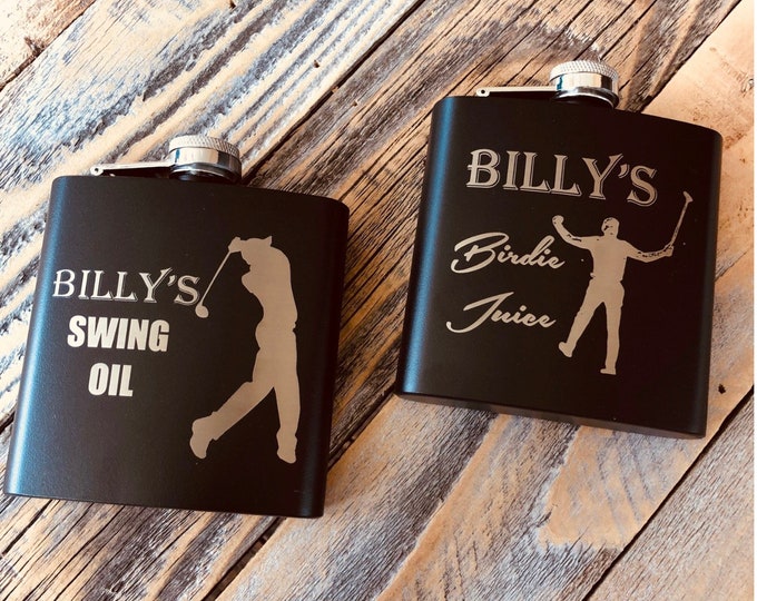 Personalized Golf Flask: Birdie Juice or Swing Oil, Golfer Gift