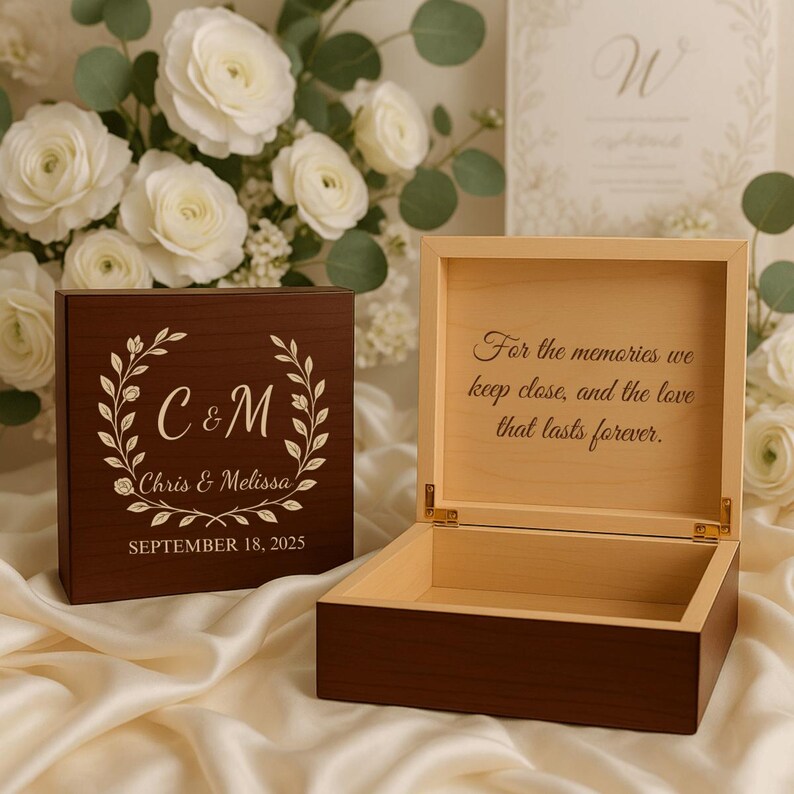 Personalized Wedding Keepsake Box, Custom Engraved Memory Box With ...