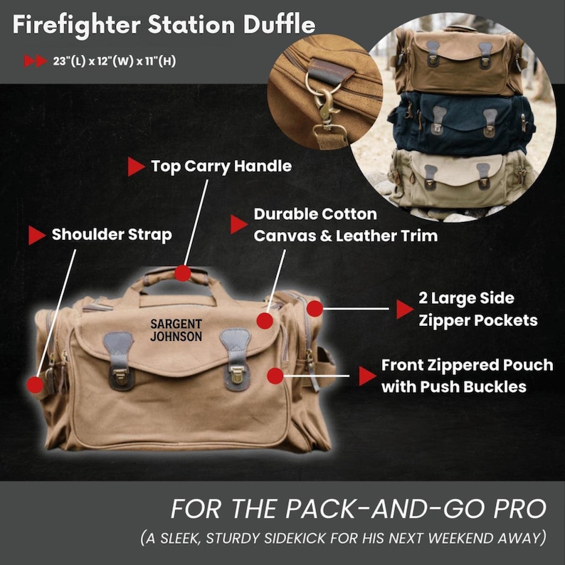 Personalized Firefighter Station Duffle - photo 6 of 11
