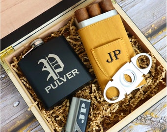 Groomsmen Gift Boxes | Groomsmen Gift Box Set | Groomsmen Gift Sets | Cigar Set | Gifts for Guy | Fathers Day Gift | Cigar Lovers