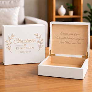 Personalized Milestone Birthday Keepsake Box, Engraved Wooden Memory Box for 40th 50th 60th Birthday, Gift for Him or Her