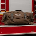 Personalized Firefighter Station Duffle, Firefighter Gift for Him, Embroidered Fire Dept Travel Gym Bag