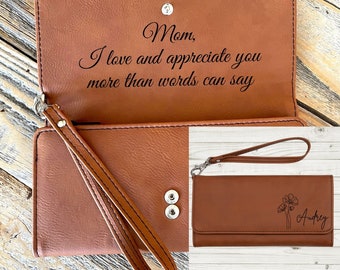 Sentimental Leather Wallet, Leather Anniversary Gift, Keepsake Wallet, Genuine Leather Gift, Bi-Fold Wallet, Mothers Day Gifts, Mom Purse