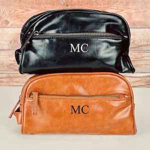Vegan Leather Dopp Kit, Toiletry bag, Personalized Dopp kit, Embroidered travel bag, Shaving Kit Men&#39;s Travel Case, Personalized men travel
