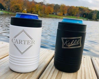 Personalized Stainless Steel Can Cooler: Groomsmen Gift, Bachelor Party