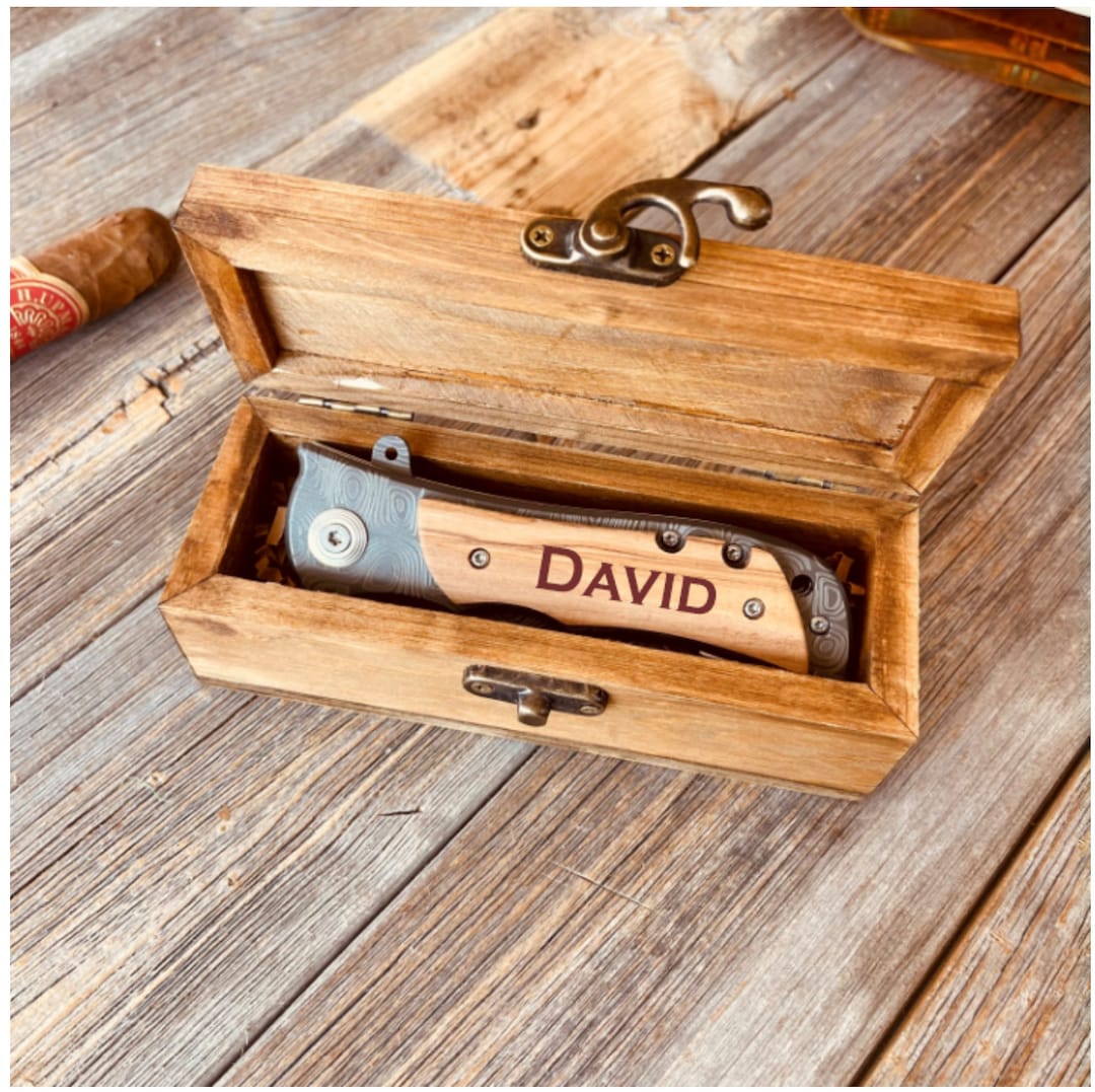 Gifts for Him, Knife Lover, Engraved Knife , Knife Box, Personalized
