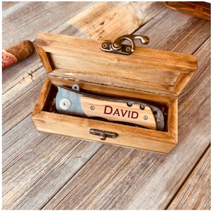 Gifts for him, Knife lover,  Engraved knife , knife  box, Personalized knife, Engraved box , knife gift set, knife box set, Engrave Pine Box