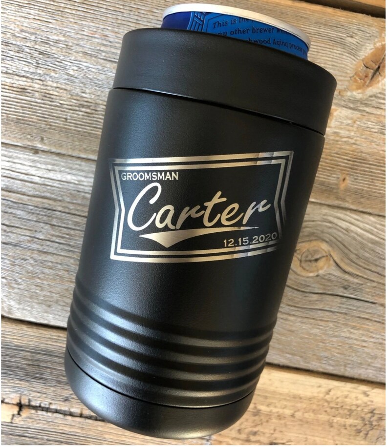 Personalized Engraved CAN koozie Groomsmen Gift Beer Koozie Etsy
