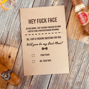 Funny Groomsmen Card, Inappropriate Card, Raunchy Groomsman Proposal Card, Hilarious Wedding Party Invite,  Adult Humor Wedding Role Invite
