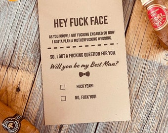 Raunchy Groomsman Proposal Card, Adult Humor Wedding Invite