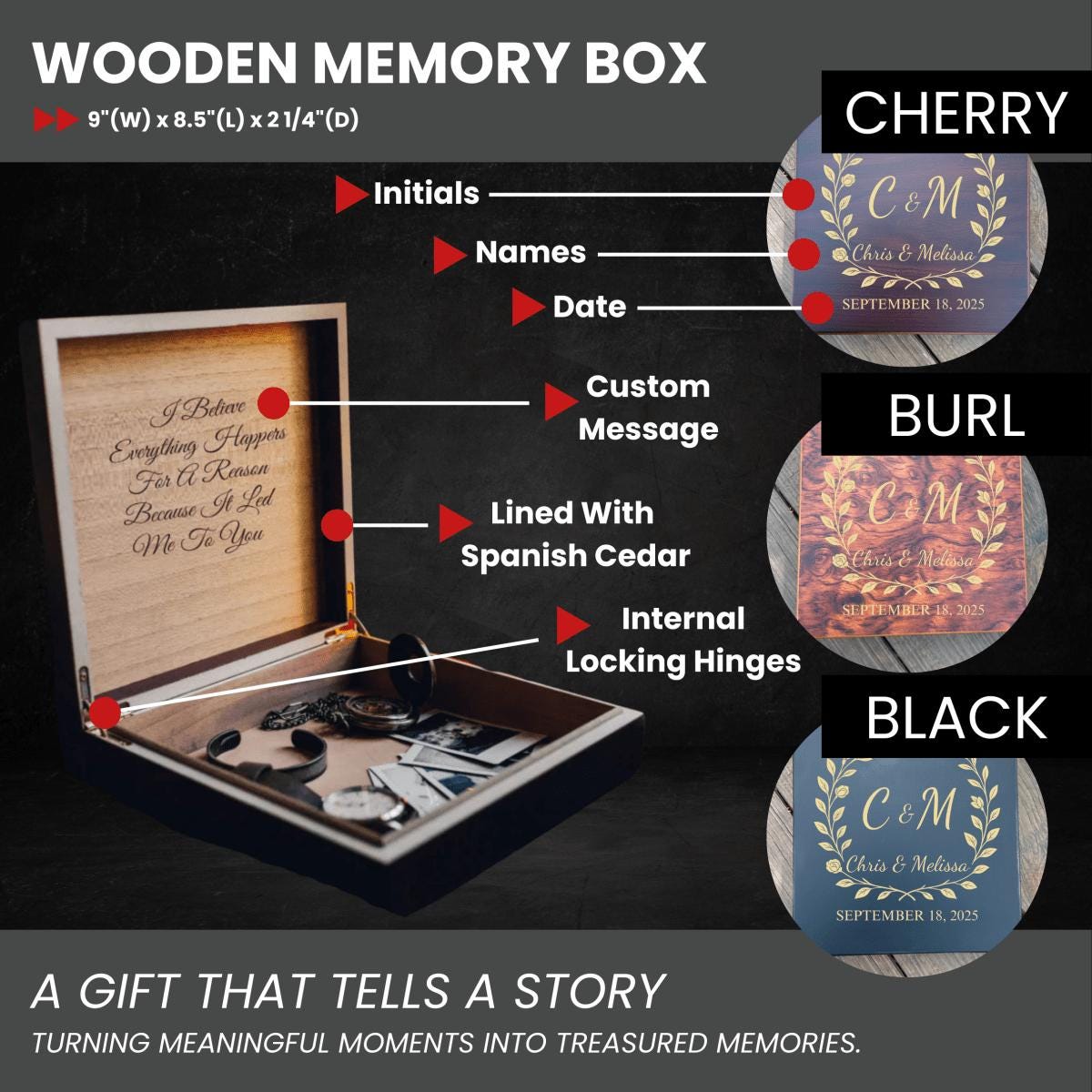 Personalized Wedding Keepsake Box, Custom Engraved Memory Box With ...