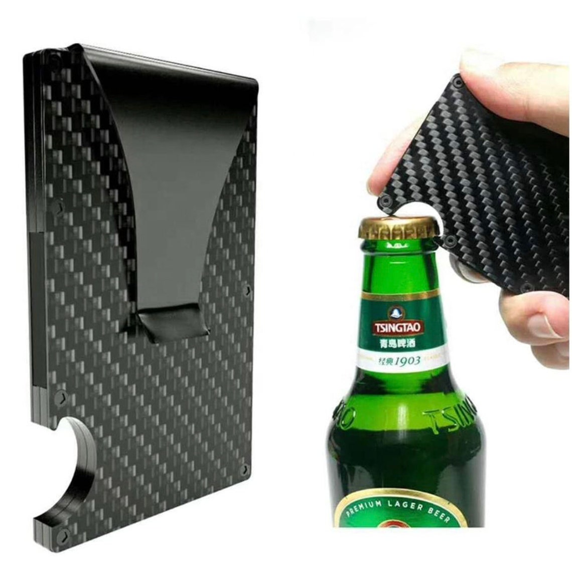 Personalized Metal Wallet With Bottle Opener Black Engraved Etsy