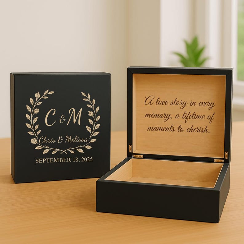 Personalized Wedding Keepsake Box, Custom Engraved Memory Box With ...