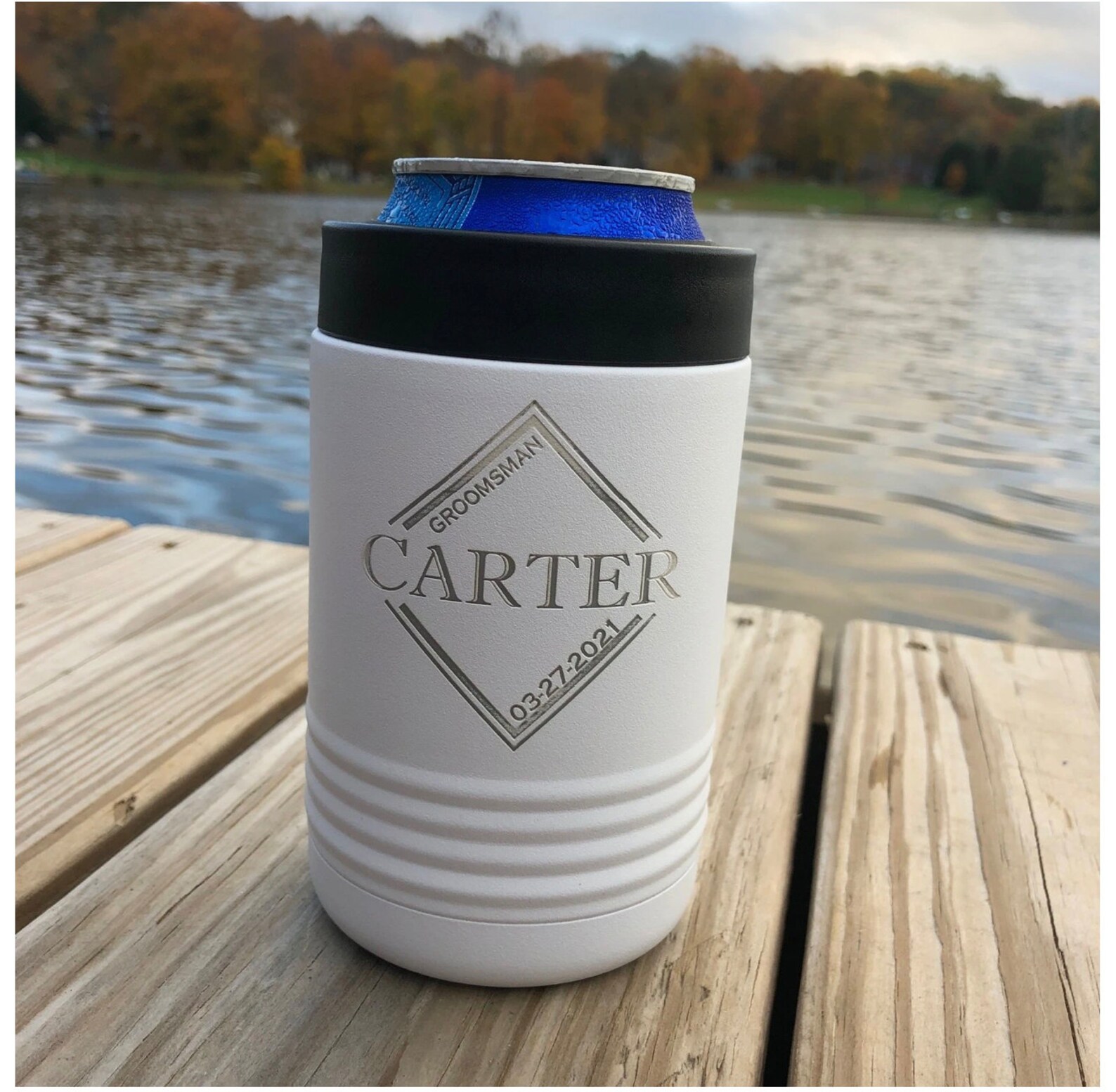 Personalized Engraved CAN koozie Groomsmen Gift Beer Koozie Etsy