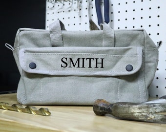 Personalized Tool Bag, Gifts for Builders, Custom Tool carrier, Essential Tool Bag.