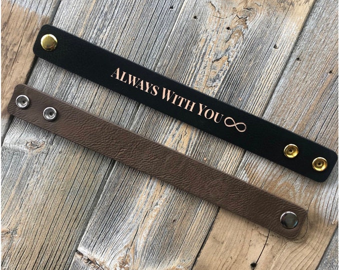 Men's leather bracelet-hidden message bracelet-Personalized leather bracelet custom leather bracelet- anniversary gift- gift for men- custom