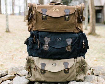 Personalized Canvas Duffle Bag: Embroidered Weekender Travel Bag