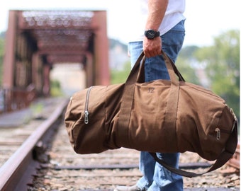 Combat Duffle Bag, Personalized Duffle Bag, Gift for Men, Canvas Duffle Bag, Embroidered carry on bag, Monogram Travel Bag, Mens weekend bag