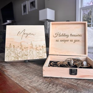 Sentimental Moments Keepsake Box, Wooden Keepsake Box, Custom Message Keepsake, Wood Memento Box, Wooden Gift Box for Her, Wood Anniversary