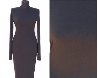 black silk tight dress