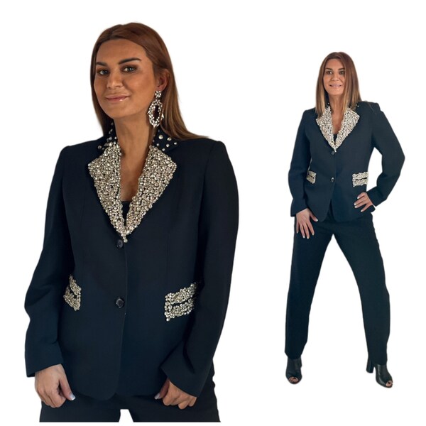 Beaded Crystal Blazer Evening Coat – Women’s Formal Cover-Up main image 1