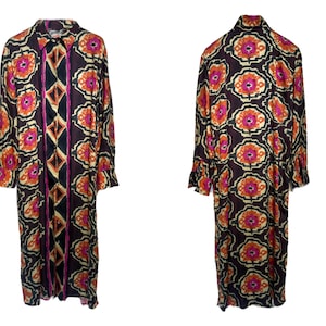 Ethnic Cotton Shirt Dress, Summer Beach Kaftan Dress, Button Up Summer Long Shirt, Designer Unique Dress, Gift for Mother.
