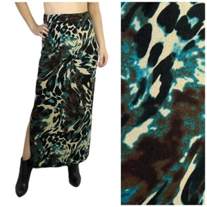 Green Leopard Pencil Slit Skirt,Women&#39;s Pencil Skirt,Leopard Print Skirt,Animal Print Skirt,High Waisted Skirt,Tight Skirt,Christmas Gift,