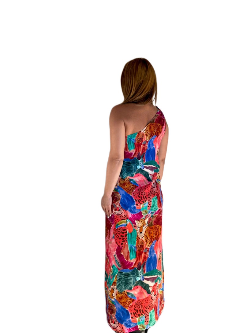TIE ONE SHOULDER DRESS COSMIC ZOOLOGY