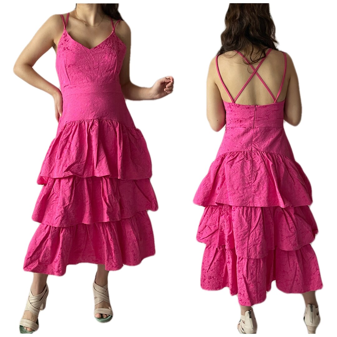 Pink Slash Neck Backless Party Dress