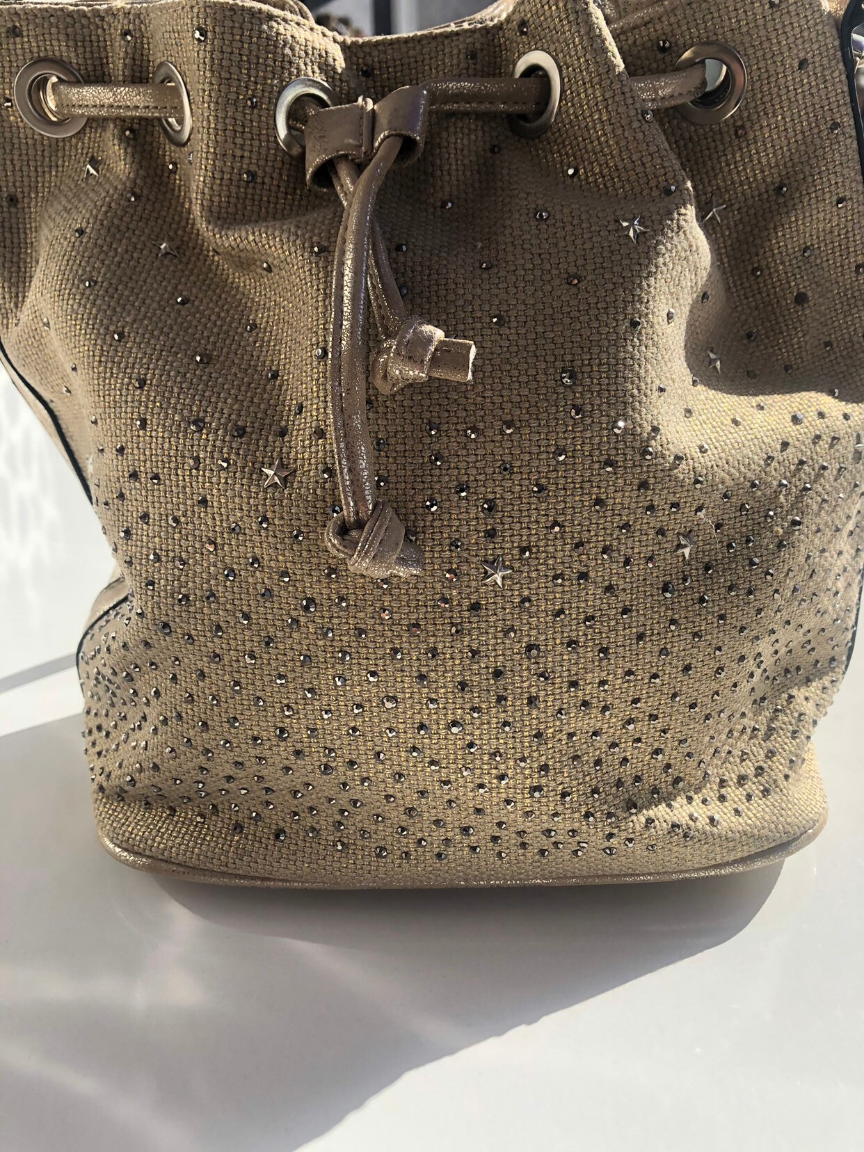 Glitter Star Ivory Bucket Bag Celestial Bling Bling Bling Tasche Rustikale Leinen Boho Cross Body Tasche Glanzende Tasche Handgemachte Leinen Tasche Geschenk fur Sie Etsy