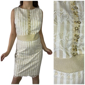 Vintage Style Lace Short Sleeveless Wedding Dress,Romantic Dress,Cocktail Dress,Beading Dress,Minimalist Bridal Dress