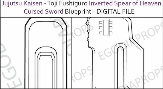 Jujutsu Kaisen - Toji Fushiguro Lancia del Paradiso invertita - Progetto della spada maledetta per cosplay