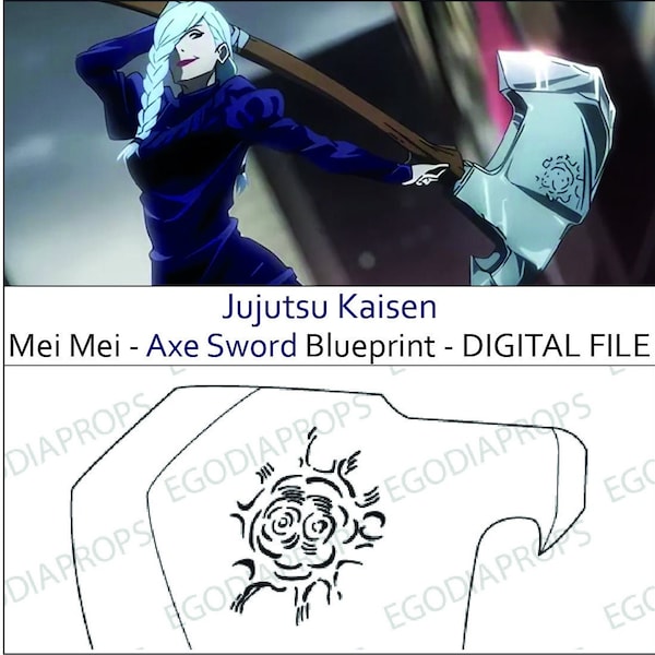 Jujutsu Kaisen - Progetto spada Mei Mei Axe per cosplay