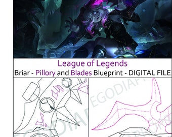 League of Legends Briar Schandpaal en Blades blauwdruk PDF voor cosplay