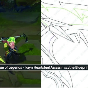 League of Legends Kayn Heartsteel Assassin Scythe - PDF progetto per cosplay