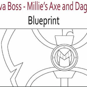 Helluva Boss, ascia e pugnale di Millie, progetto PDF per cosplay