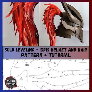 Solo Leveling - Casco e capelli Igris per Cosplay - MODELLO + TUTORIAL