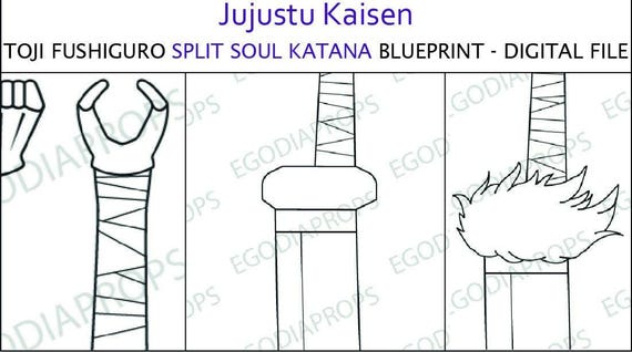 Progetto di Jujutsu Kaisen, Toji Fushiguro Split Soul Katana, per cosplay