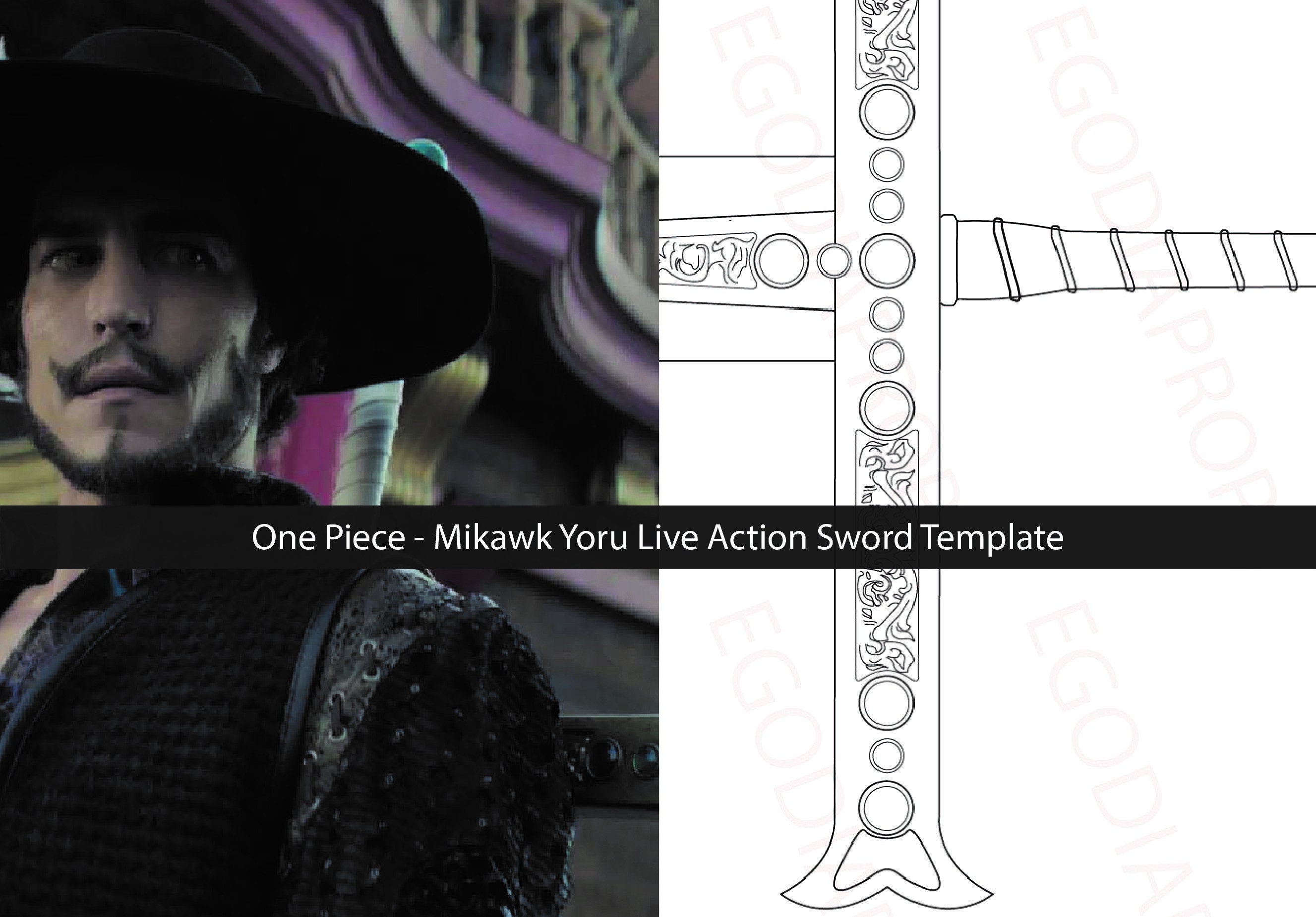 One Piece Dracule Mihawk Black Sword Yoru Cosplay Prop For