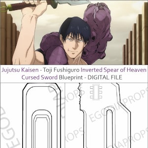 Jujutsu Kaisen - Toji Fushiguro Lancia del Paradiso invertita - Progetto della spada maledetta per cosplay