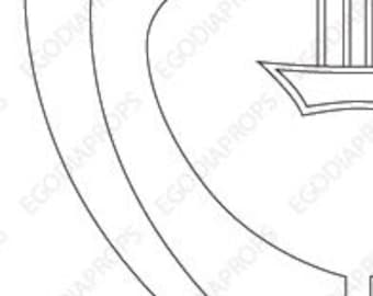 Inspiriert von Adam Gitarren-Axt - PDF blueprint für Cosplay - H Hotel