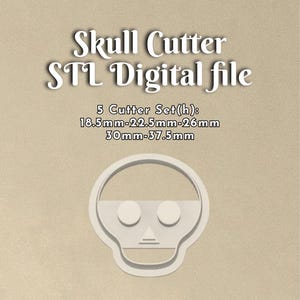 Little Skull Clay Cutter and Polymer Clay Cutter Set - DIGITAL STL FILE -  - Halloween and Jewelry Cutter
