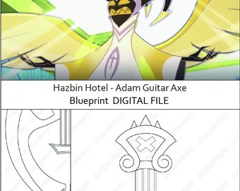 Hazbin Hotel - Adam Guitar Axe - Blueprint PDF for cosplay