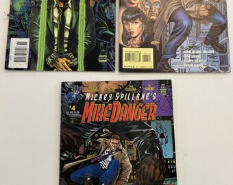 3 x vintage comics mickey spillanes - mike danger tekno comix - comic books