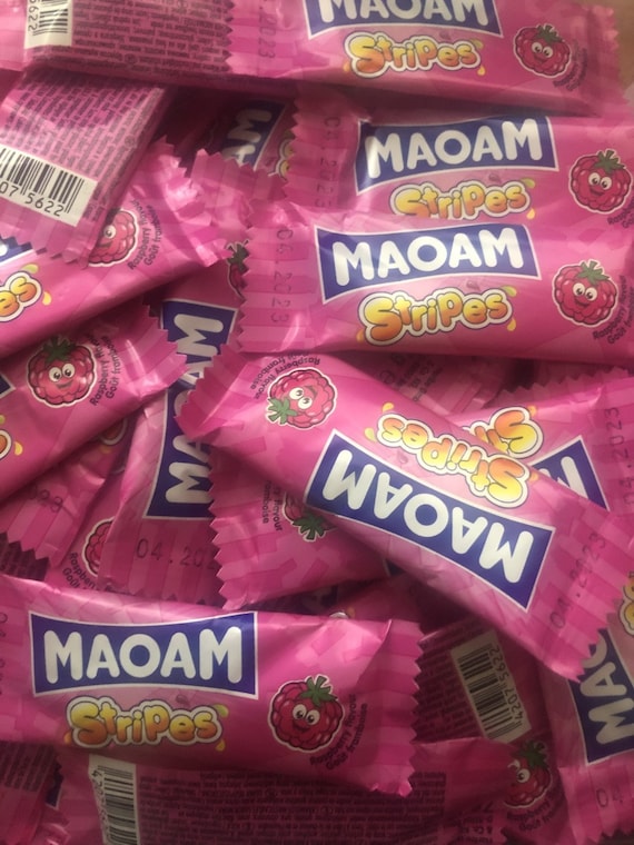 250 X Haribo Maoam Stripes RASPBERRY Flavour 