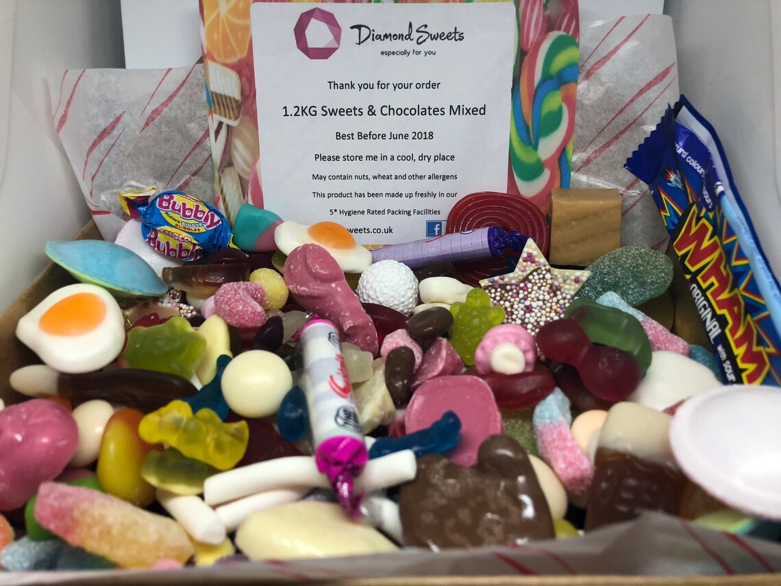 Large 1.2kg Pick n Mix Sweets & Chocolates Mixed Box Freshly Etsy