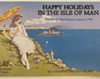 Iom 1994 stamp booklet happy holidays in the isle of man 1894 - 94 complete mnh