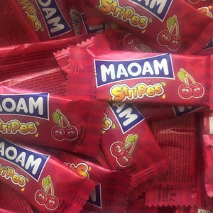 20 x Haribo Maoam Stripes CHERRY Flavour image 1