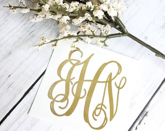 Monogram Decal | Vinyl Decal | Monogram | Metallic Decal | Car Monogram | Yeti Monogram | Laptop Monogram | Vinyl Sticker | Personalized