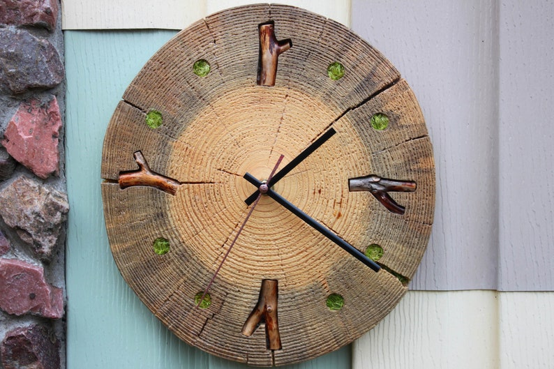 Slice Pine Wall Clock Unique wood clock Natural 100 tree Etsy
